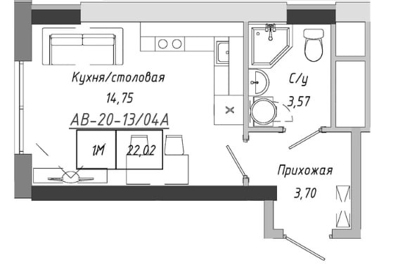 продажа однокомнатной квартиры номер A-173743 в Авангарде, фото номер 9